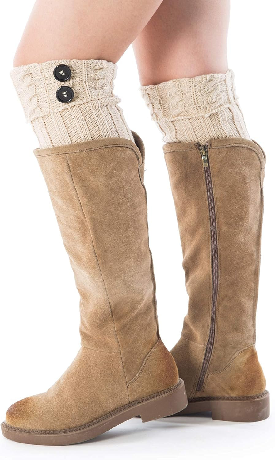 Women Boot Knit Cuffs,Short Crochet Leg Warmers, Variety of Styles Winter Warm Cuff Socks 3 Pairs