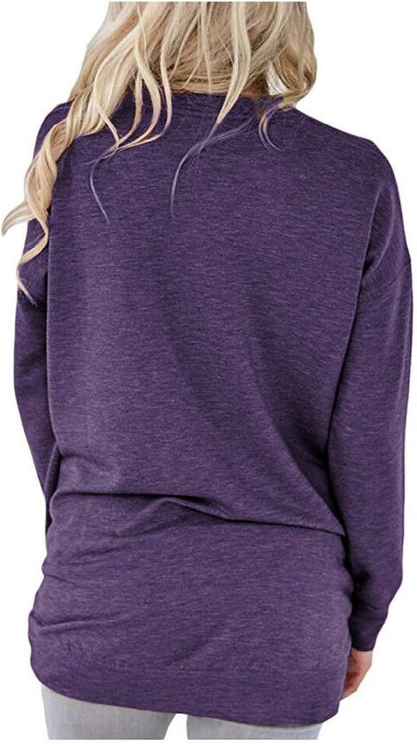 Womens Crewneck Sweatshirt Casual Loose Fitting Tops Long Sleeve T Shirt