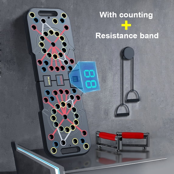 Push up Board with Smart Count,Multi-Function 60 in 1 Push up Bar (Foldable & Portable),Push up Handles for Floor,Professional Home Workout Equipment,Gym Equipment Strength Training Equipment for Men