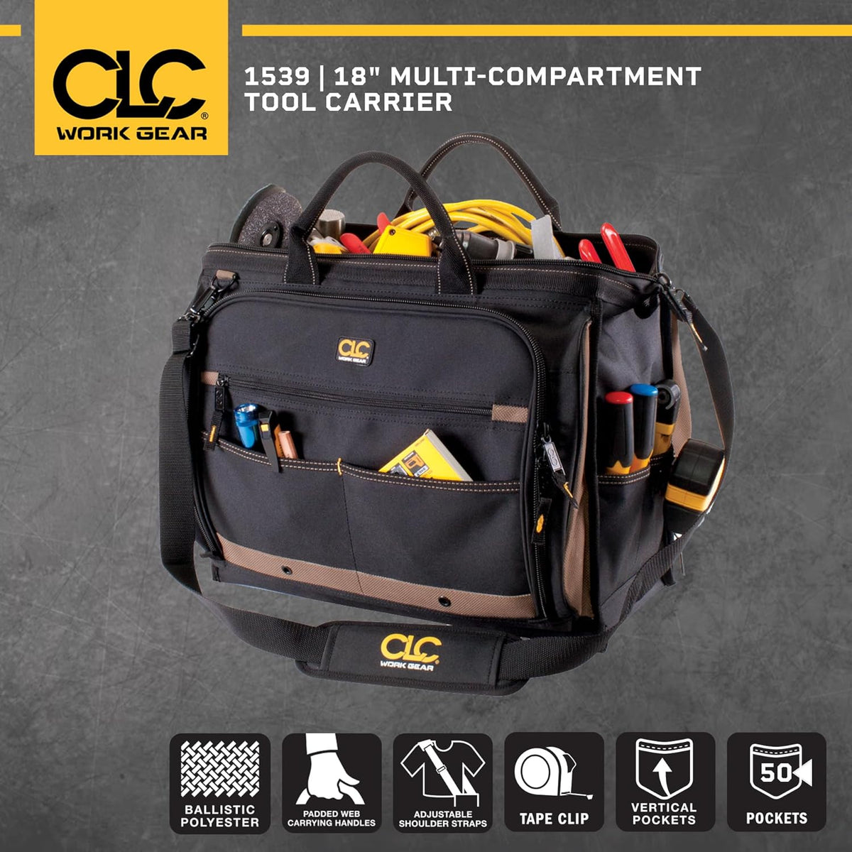 1539 Multi-Compartment 50 Pocket Tool Bag