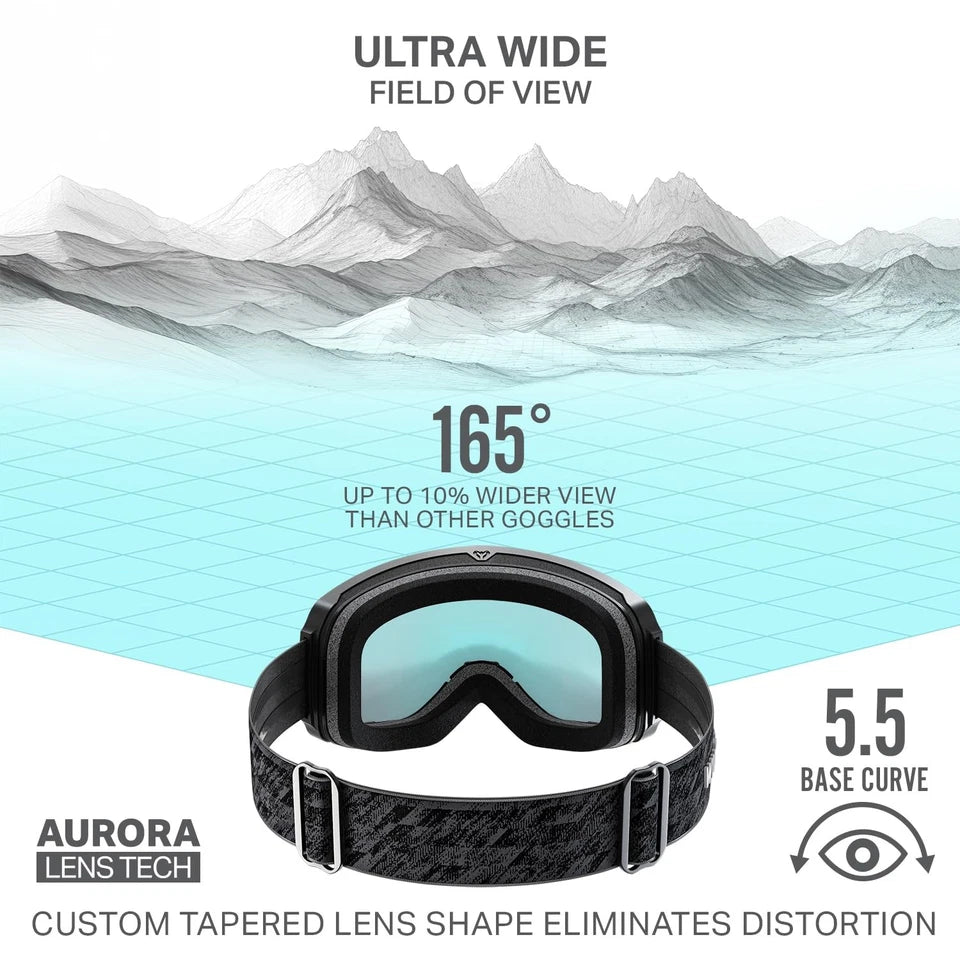 Wildhorn Cristo Ski Goggles Men Women - Anti-Fog OTG Snow Goggles