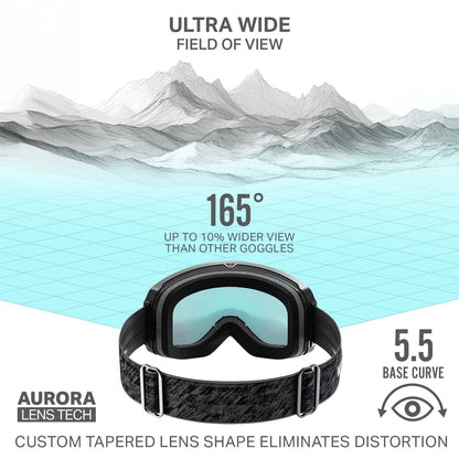 Wildhorn Cristo Ski Goggles Men Women - Anti-Fog OTG Snow Goggles